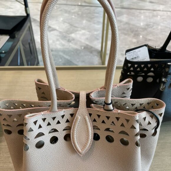 Alaia Handbags - Alaia Angèle 25 Grained Leather Top Handle Bag